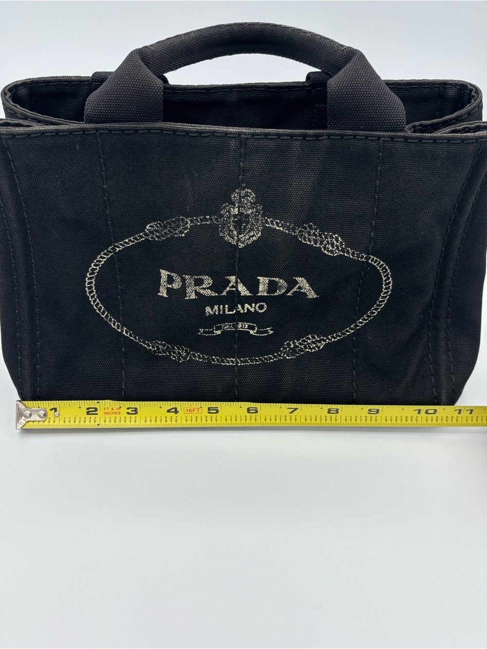 Prada Canapa Black Canvas Tote - Authentic - Picture 12 of 15